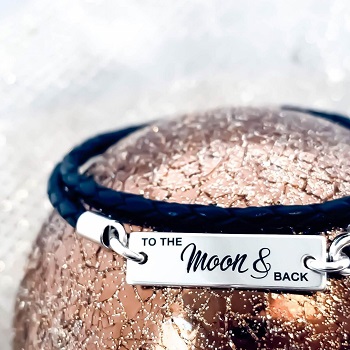 Bratara de piele personalizata To the Moon and Back