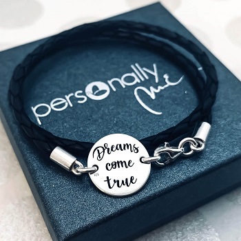 Bratara personalizata piele Dreams Come True